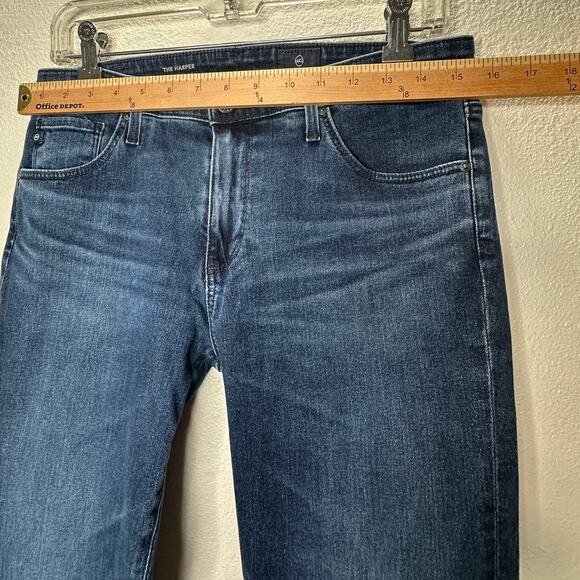 AG Dark Wash The Harper Essential Straight Raw Hem Jeans 29 - Picture 14 of 15